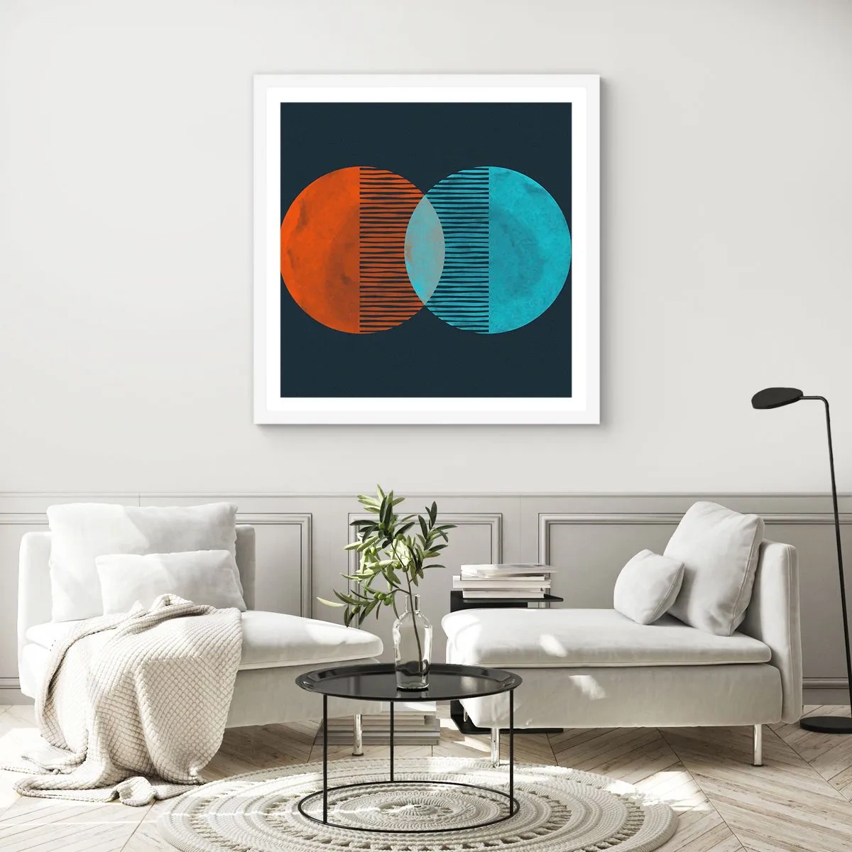 Plagát v bielom ráme - Astronomická fantázia - 30x30 cm