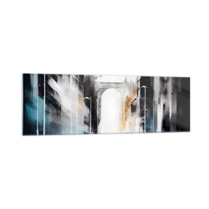 Obraz na skle - Štúdia mesta: architektúra a pohyb - 160x50 cm