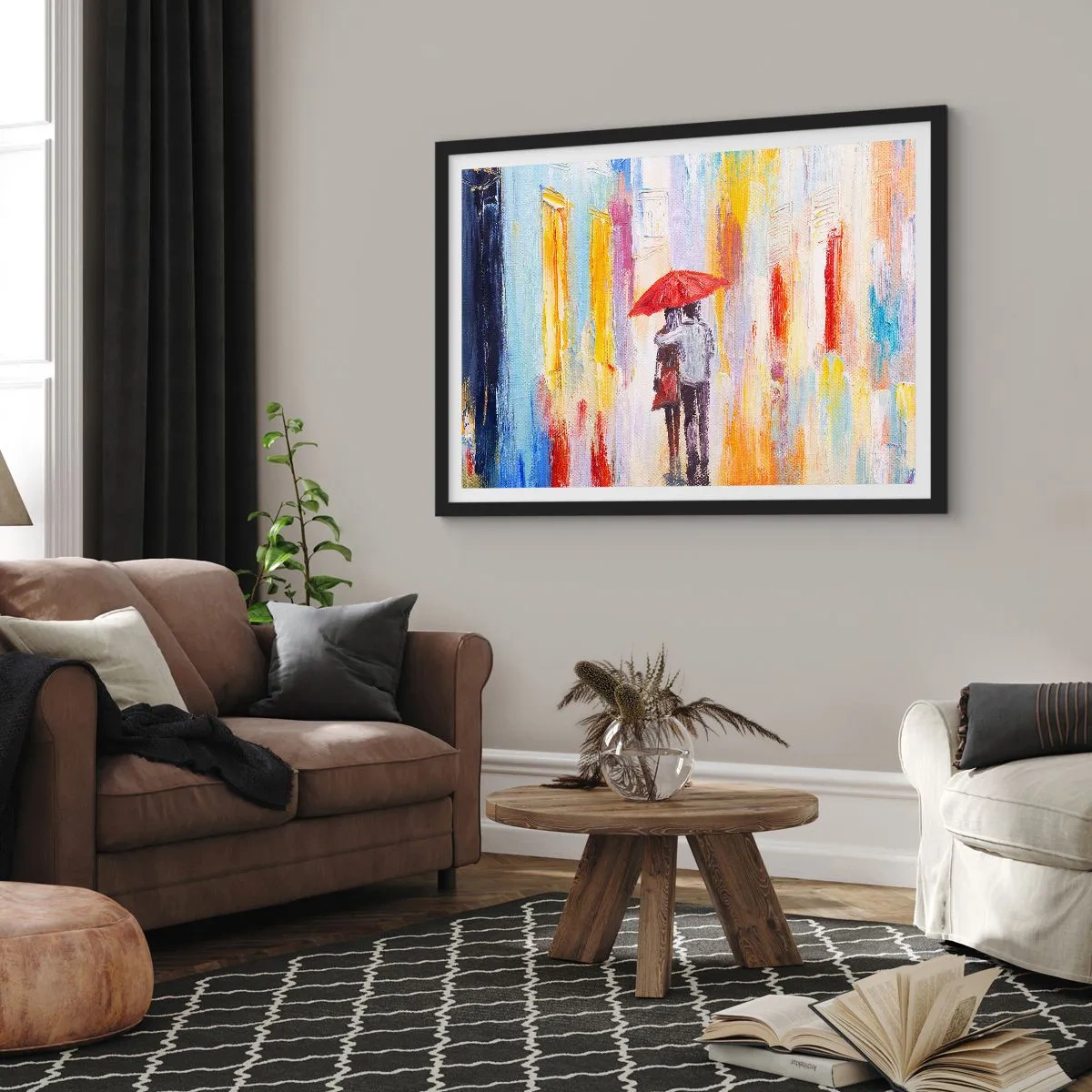 Plagát v čiernom ráme - Nech prší ďalej - 70x50 cm