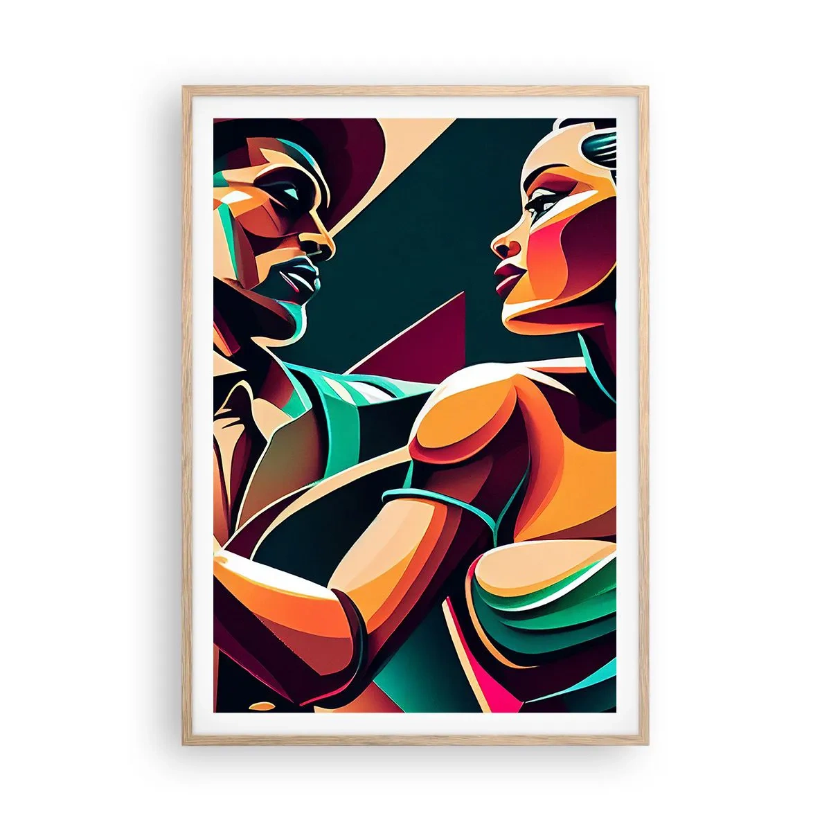 Plagát v ráme zo svetlého duba - V rytme srdca - 70x100 cm