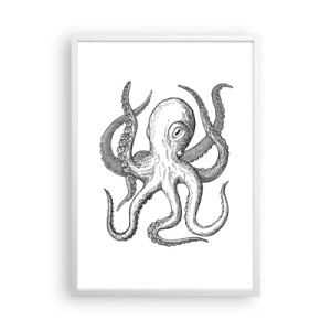 Plagát v bielom ráme - Tancujúca s vlnami - 50x70 cm