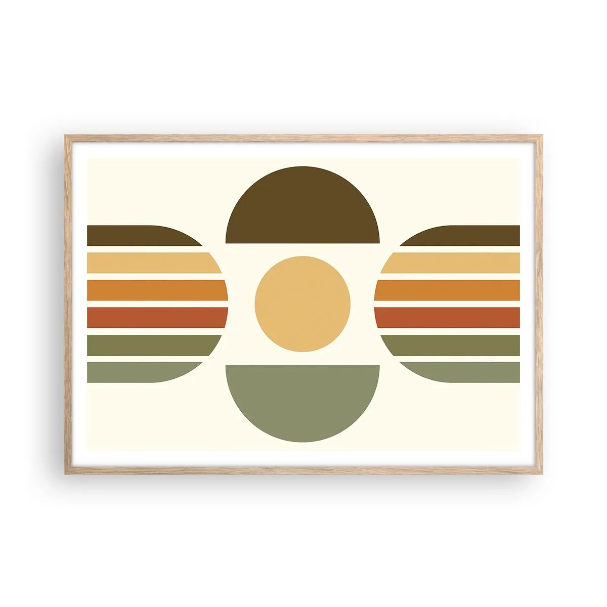 Plagát v ráme zo svetlého duba - Vo farbách zeme - 100x70 cm