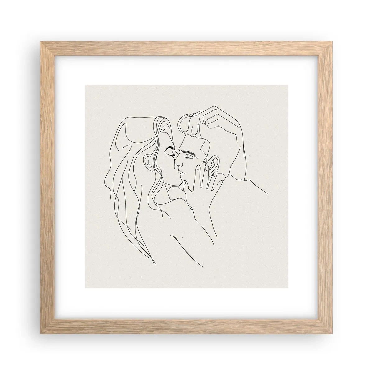 Plagát v ráme zo svetlého duba - Zamotaní citom - 30x30 cm