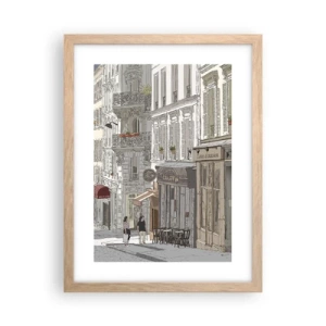 Plagát v ráme zo svetlého duba - Mestské radosti - 30x40 cm