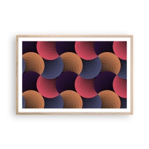 Plagát v ráme zo svetlého duba - V kruhovom rytme - 91x61 cm