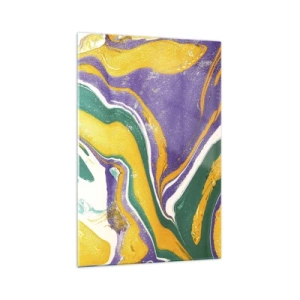 Obraz na skle - Vlny farieb - 70x100 cm