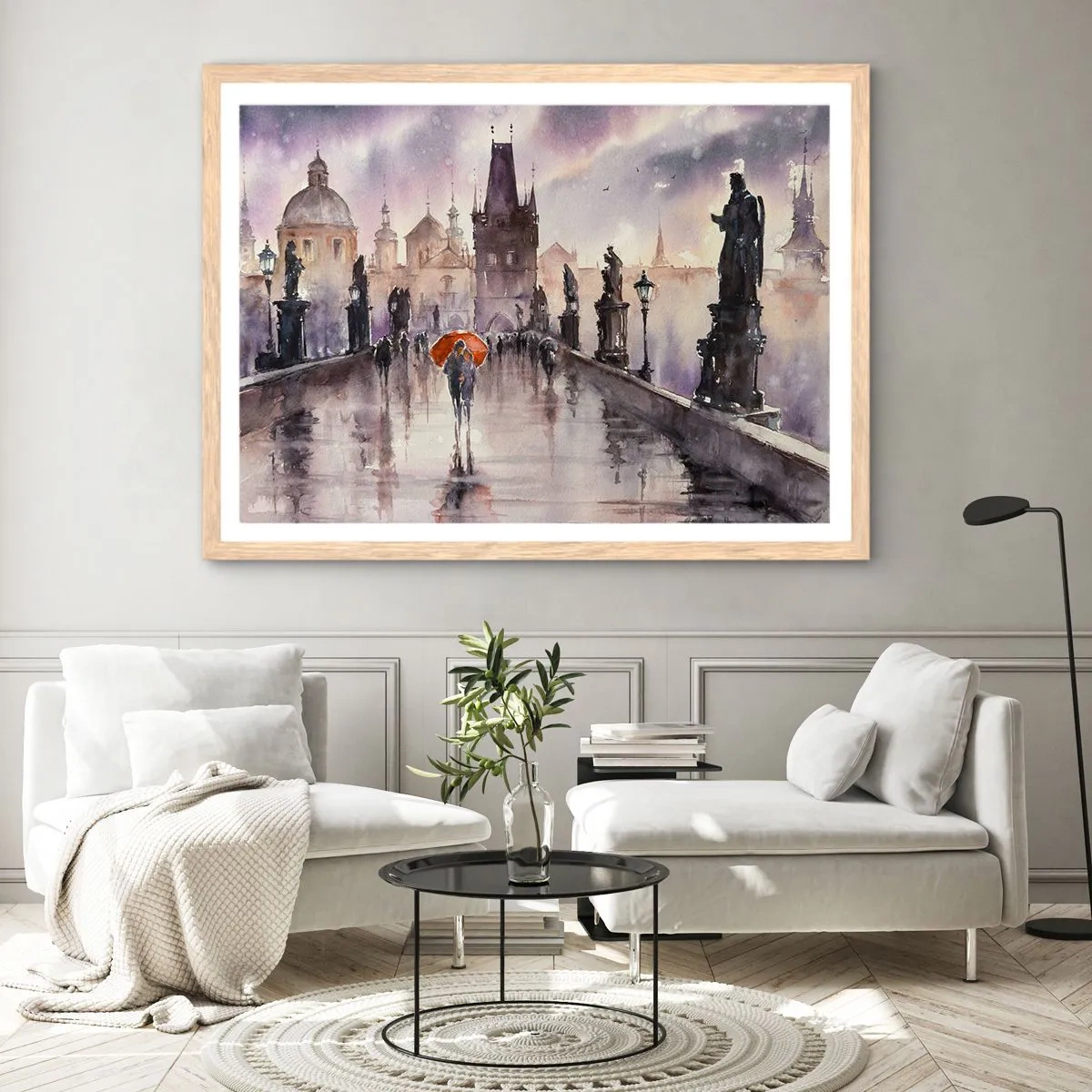 Plagát v ráme zo svetlého duba - Ľudia sa nemenia - 91x61 cm