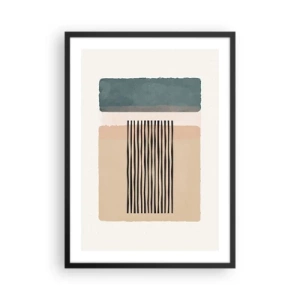 Plagát v čiernom ráme - Abstraktné geometrické útvary v jemných farbách - 50x70cm - Všetko v poriadku - Moderná nástenná dekorácia do obývacej izby a spálne ARTTOR