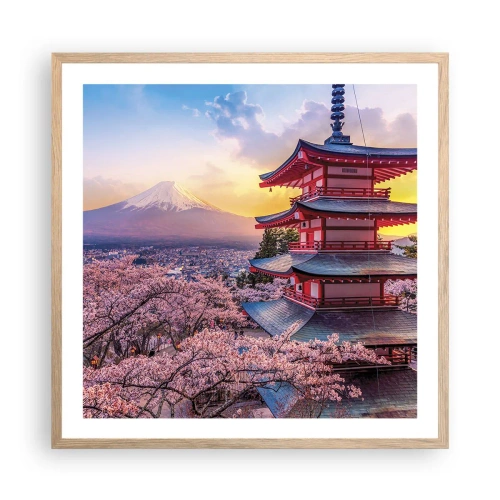 Plagát v ráme zo svetlého duba - Podstata japonského ducha - 60x60 cm