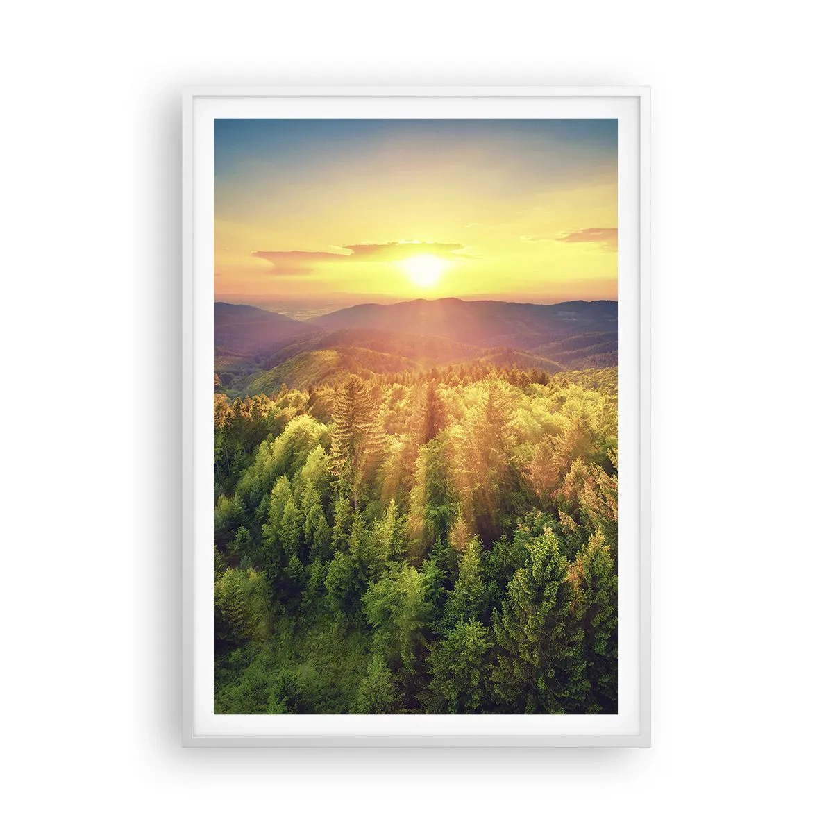 Plagát v bielom ráme - Vrcholky a vrcholy - 70x100 cm