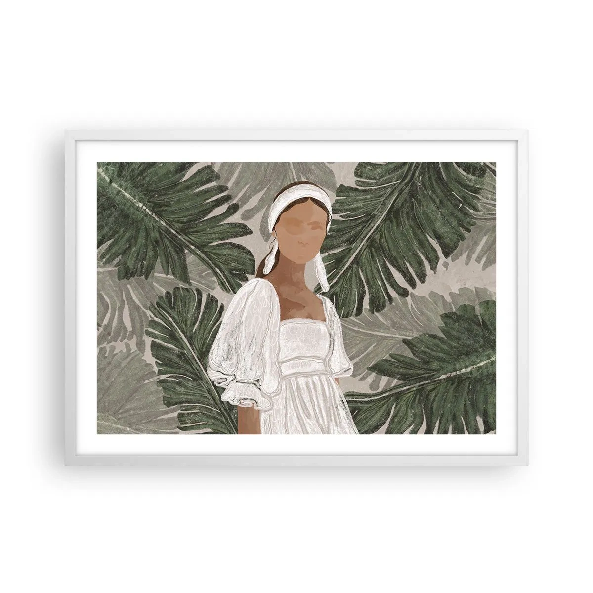 Plagát v bielom ráme - Exotický portrét - 70x50 cm