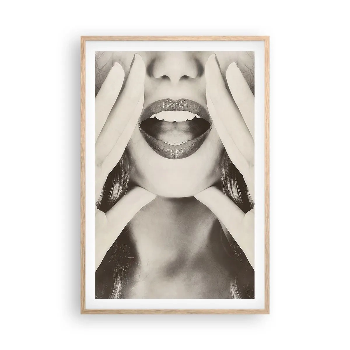 Plagát v ráme zo svetlého duba - Už idem! - 61x91 cm