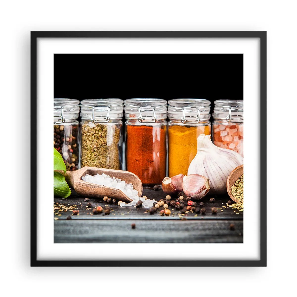 Plagát v čiernom ráme - Aby mal život chuť - 50x50 cm