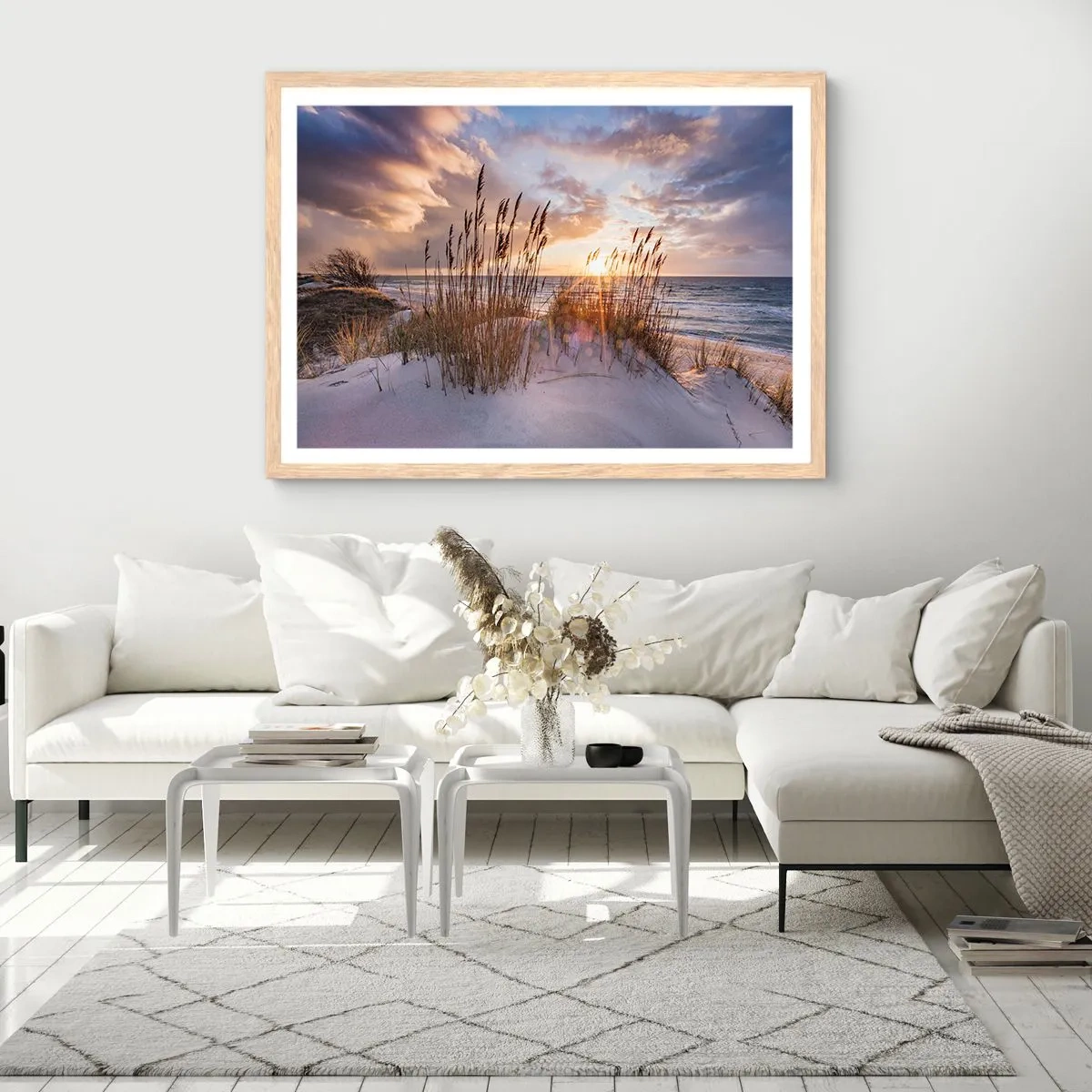 Plagát v ráme zo svetlého duba - Rozlúčka so slnkom a vetrom - 100x70 cm