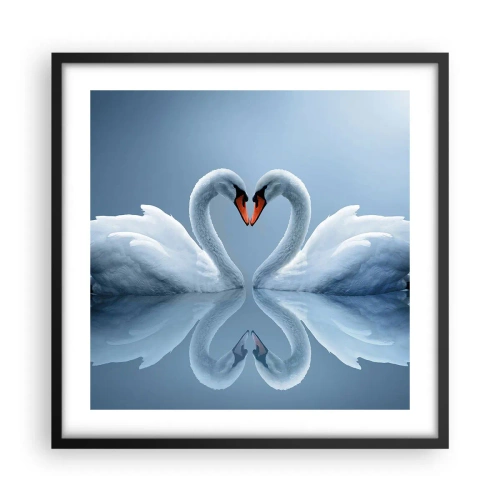 Plagát v čiernom ráme - Čas na lásku - 50x50 cm