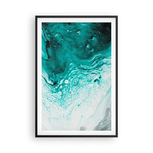 Plagát v čiernom ráme - Prepadnúť sa v bielej a tyrkysovej - 61x91 cm