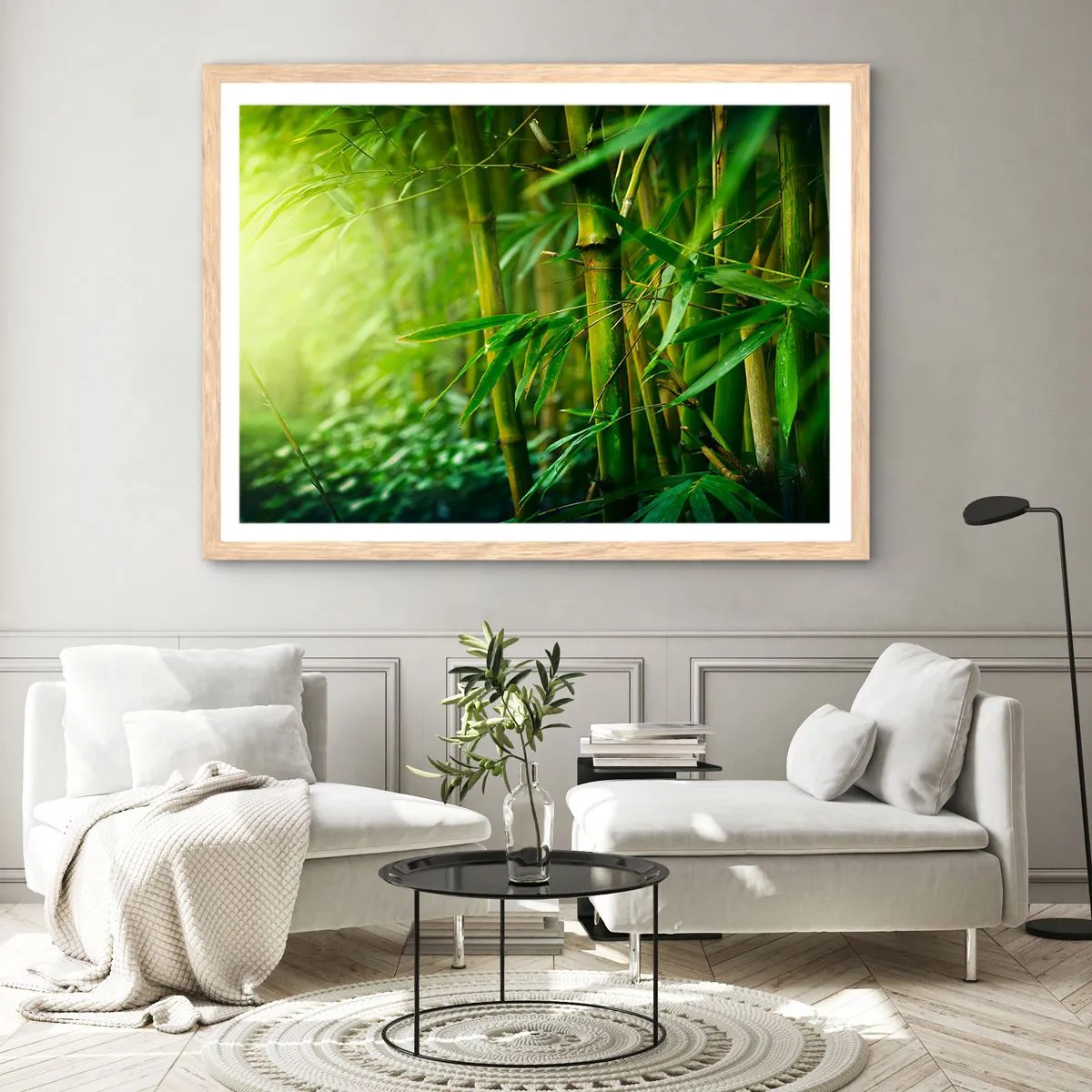 Plagát v ráme zo svetlého duba - Poznať samotnú zeleň - 50x40 cm