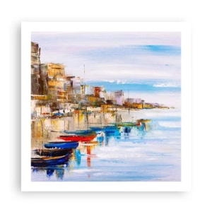 Plagát - Viacfarebný mestský prístav - 60x60 cm