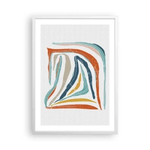 Plagát v bielom ráme - Priateľsky usmievavá abstrakcia - 50x70 cm