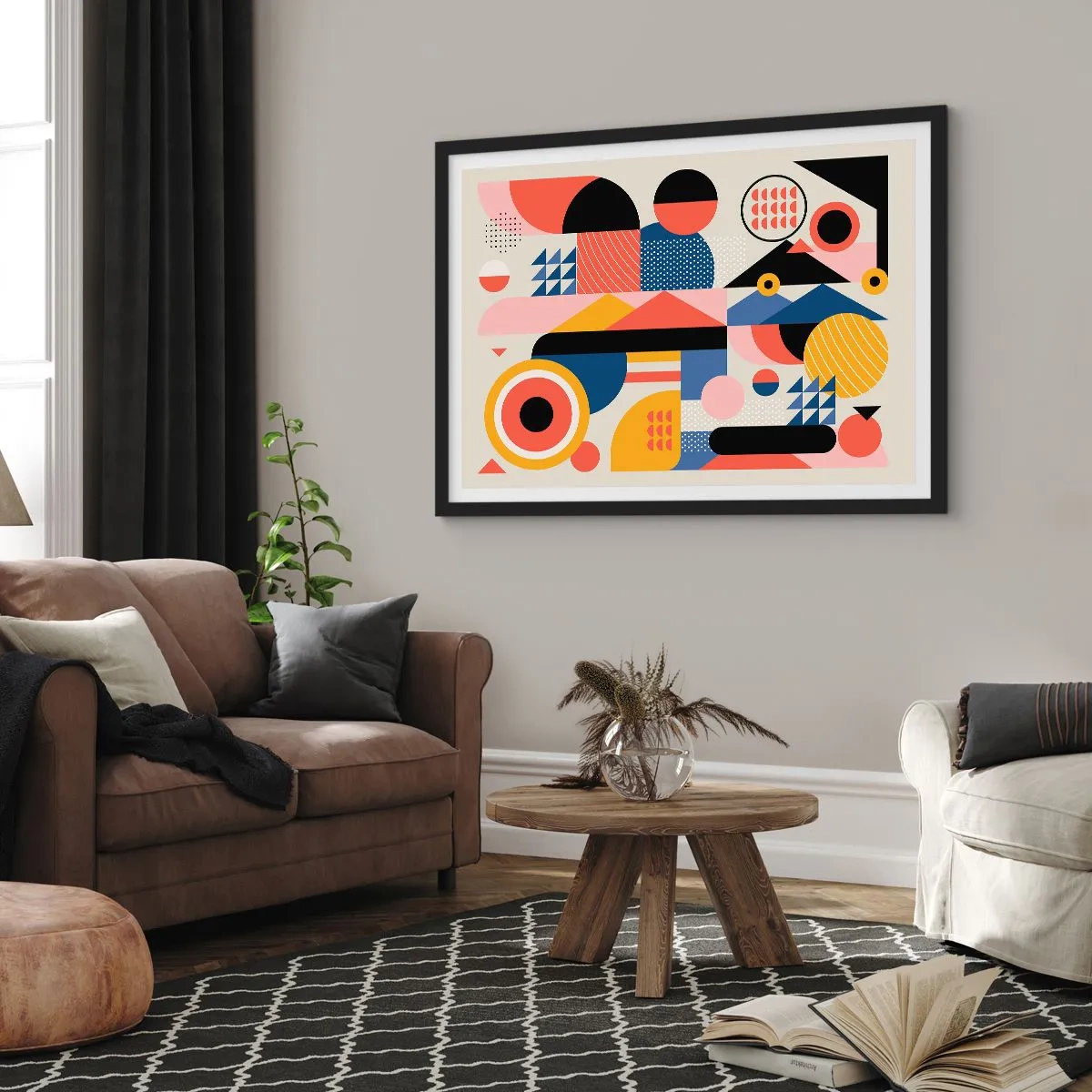 Plagát v čiernom ráme - Kompozícia: poďme sa hrať - 70x50 cm