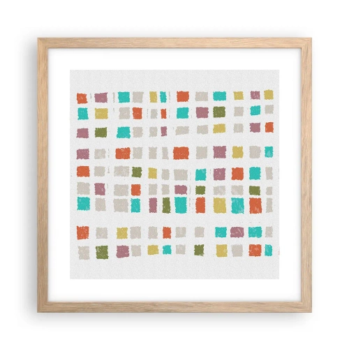 Plagát v ráme zo svetlého duba - Neznáma hra - 40x40 cm