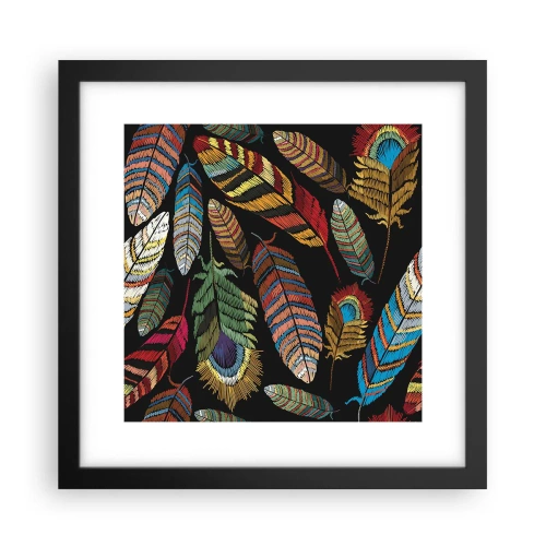 Plagát v čiernom ráme - Vtáčí karneval - 30x30 cm