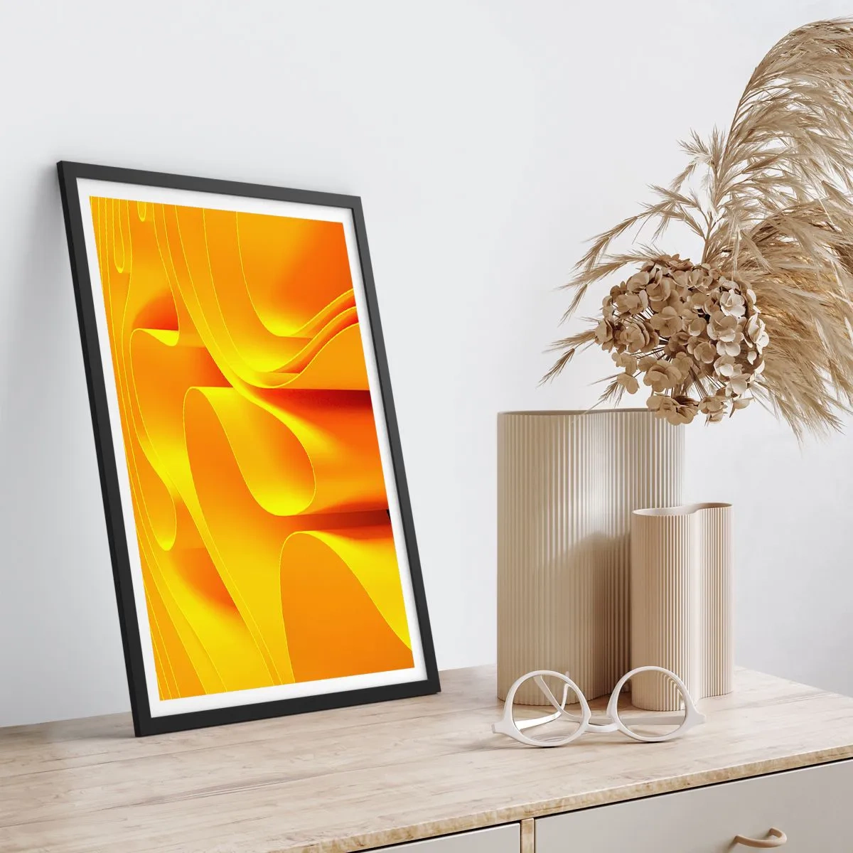 Plagát v čiernom ráme - Ako slnečné vlny - 61x91 cm