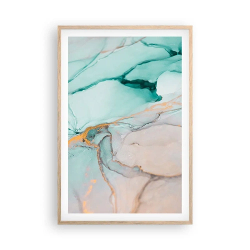 Plagát v ráme zo svetlého duba - Tanec tvarov a farieb - 61x91 cm