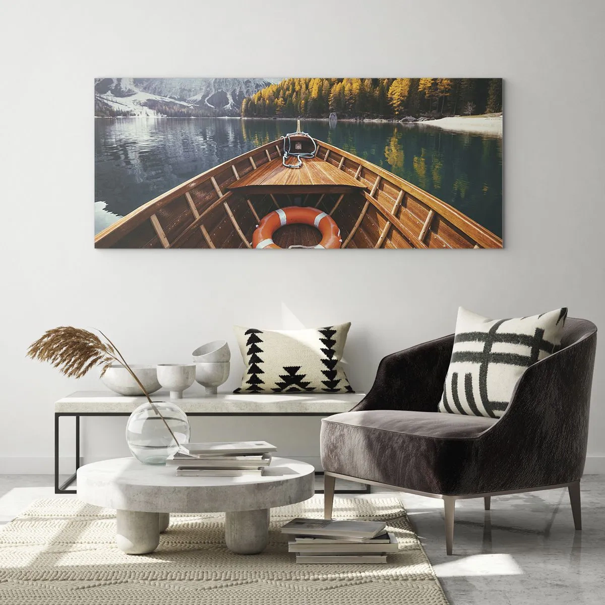 Obraz na skle - Horská túra - 160x50 cm