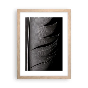 Plagát v ráme zo svetlého duba - Perie – nádherná konštrukcia - 30x40 cm