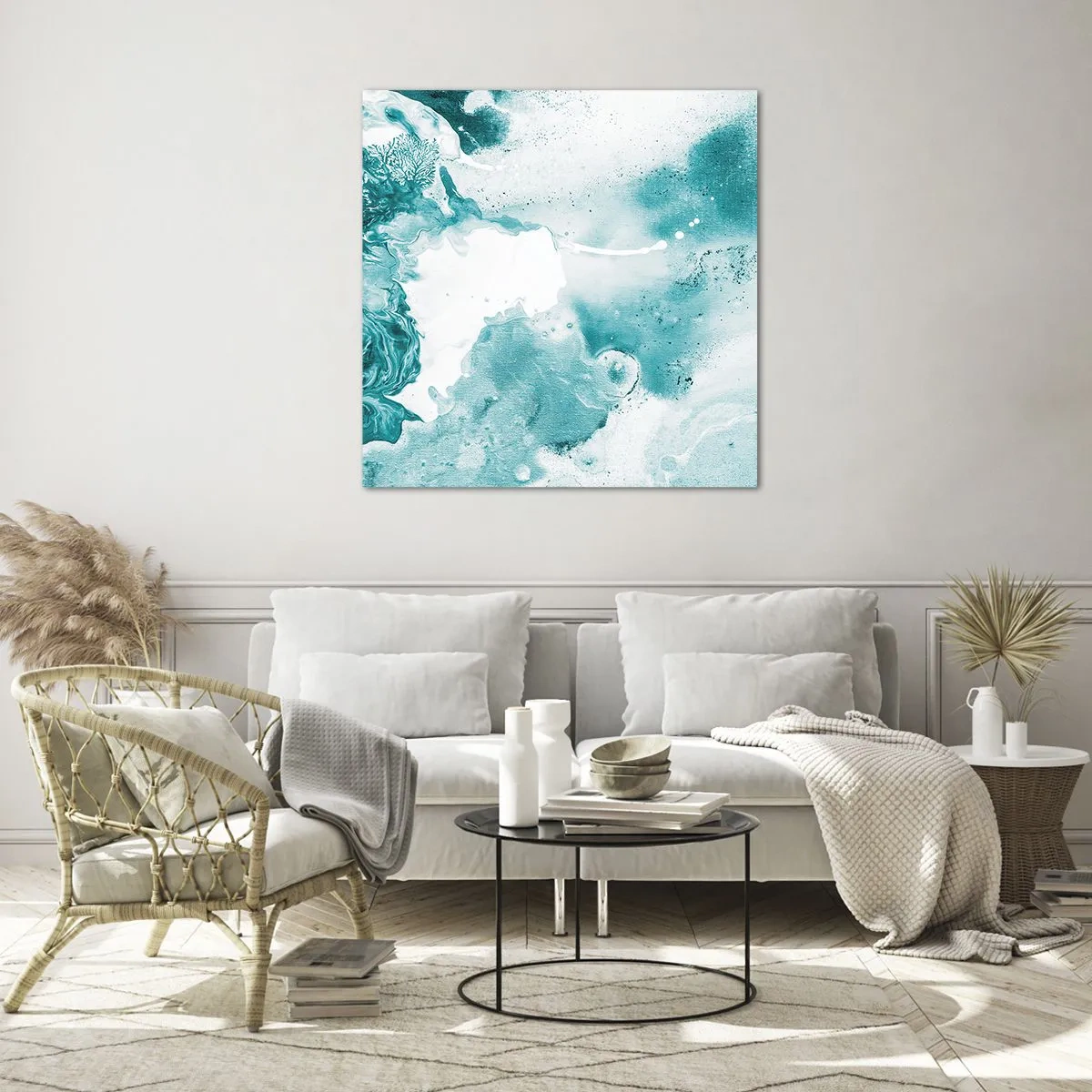 Obraz na skle - Povodie modrej - 70x70 cm