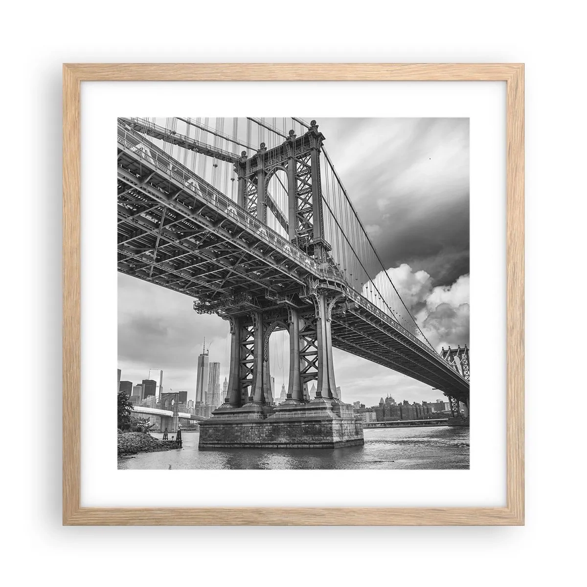 Plagát v ráme zo svetlého duba - Do srdca mesta - 40x40 cm