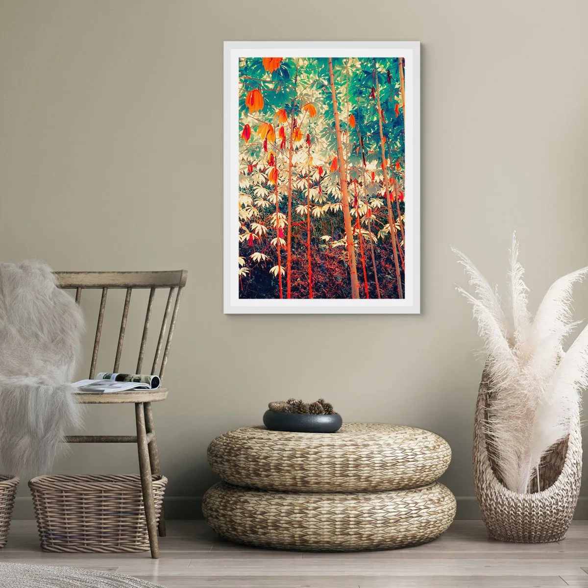 Plagát v bielom ráme - Tajný život listov - 70x100 cm