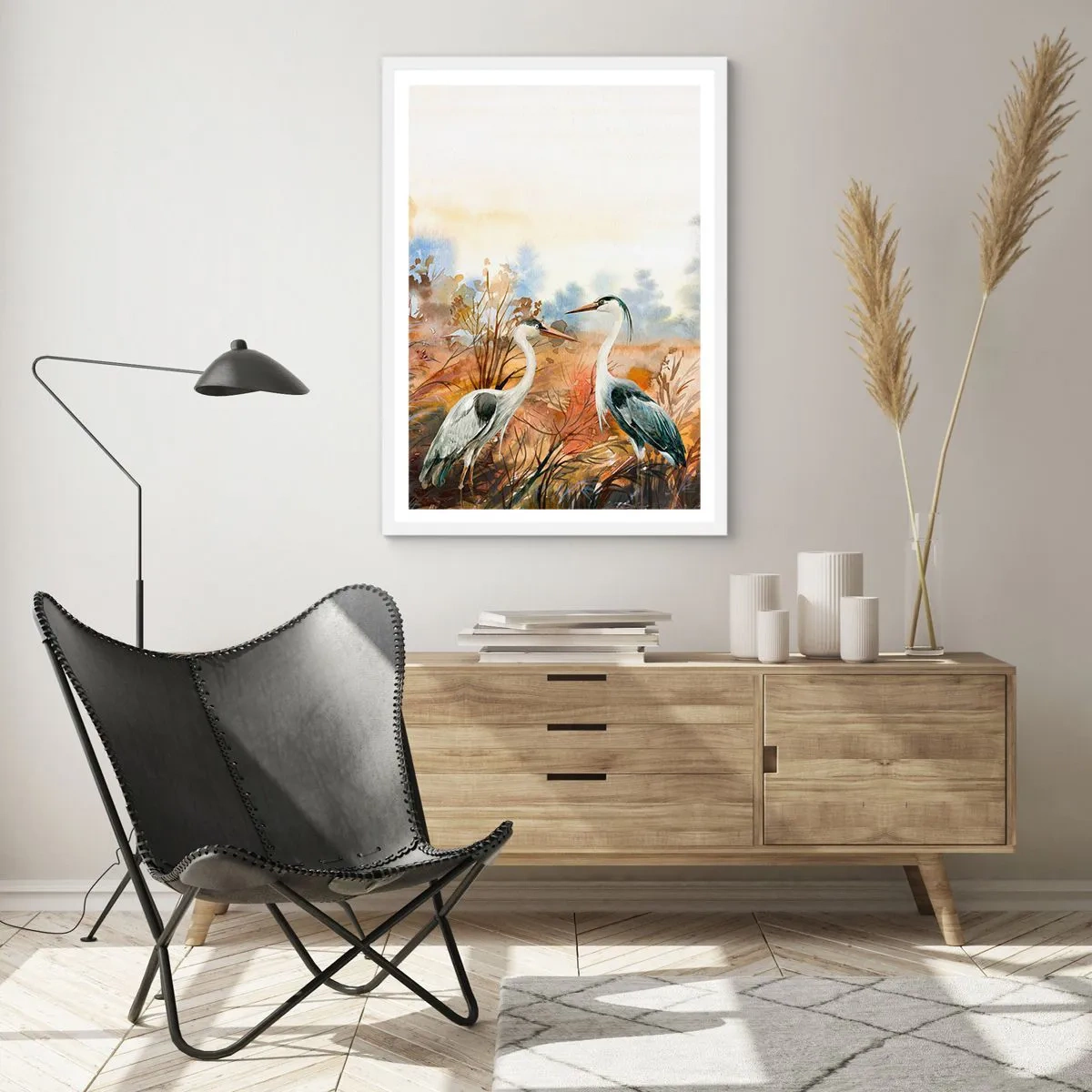 Plagát v bielom ráme - Kam na jeseň? - 30x40 cm