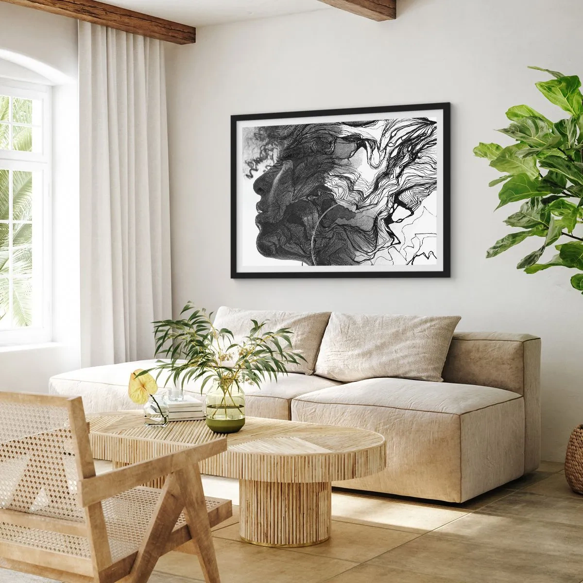 Plagát v čiernom ráme - Zapletená v snoch - 70x50 cm