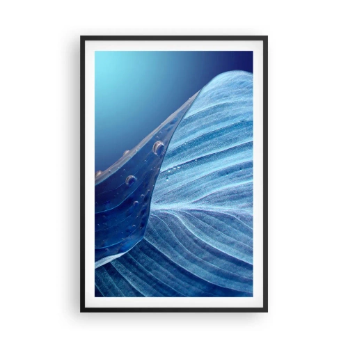 Plagát v čiernom ráme - Skryté kvapky modrej - 61x91 cm