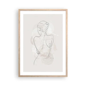 Plagát v ráme zo svetlého duba - Ako citlivý nástroj - 50x70 cm