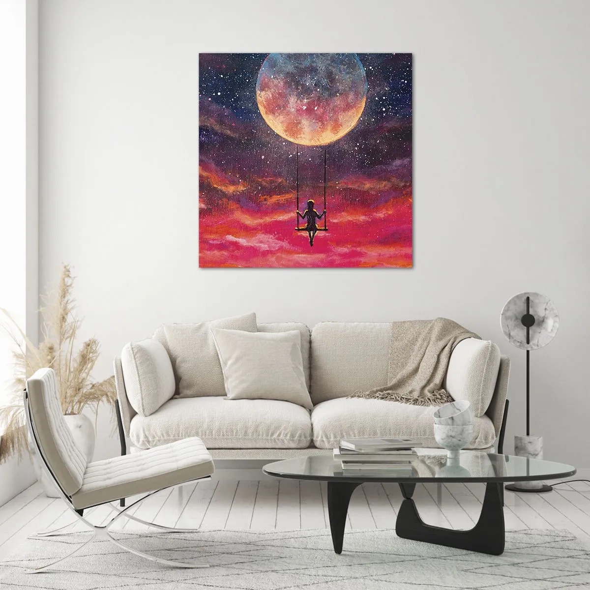 Obraz na skle - Stavať si vzdušné zámky - 40x40 cm