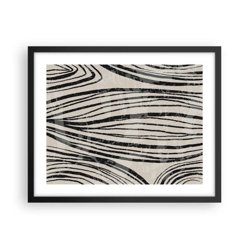 Plagát v čiernom ráme - Močiar s líniami - 50x40 cm