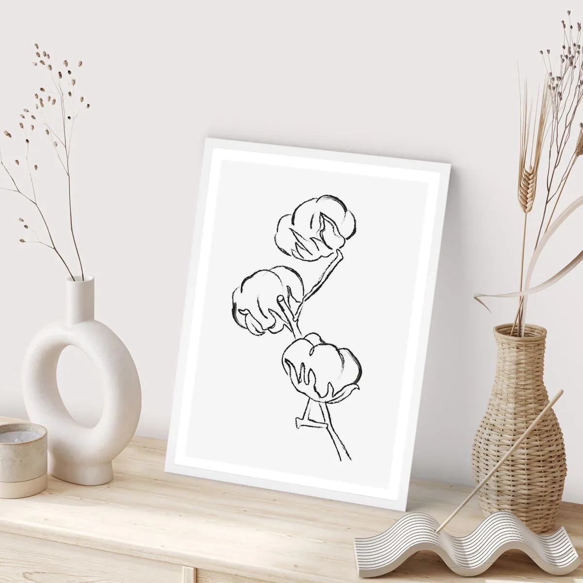 Plagát v bielom ráme - Bavlnené páperie - 70x100 cm