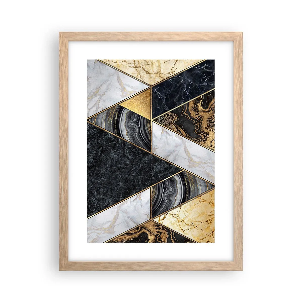 Plagát v ráme zo svetlého duba - Kameň vedľa kameňa - 30x40 cm