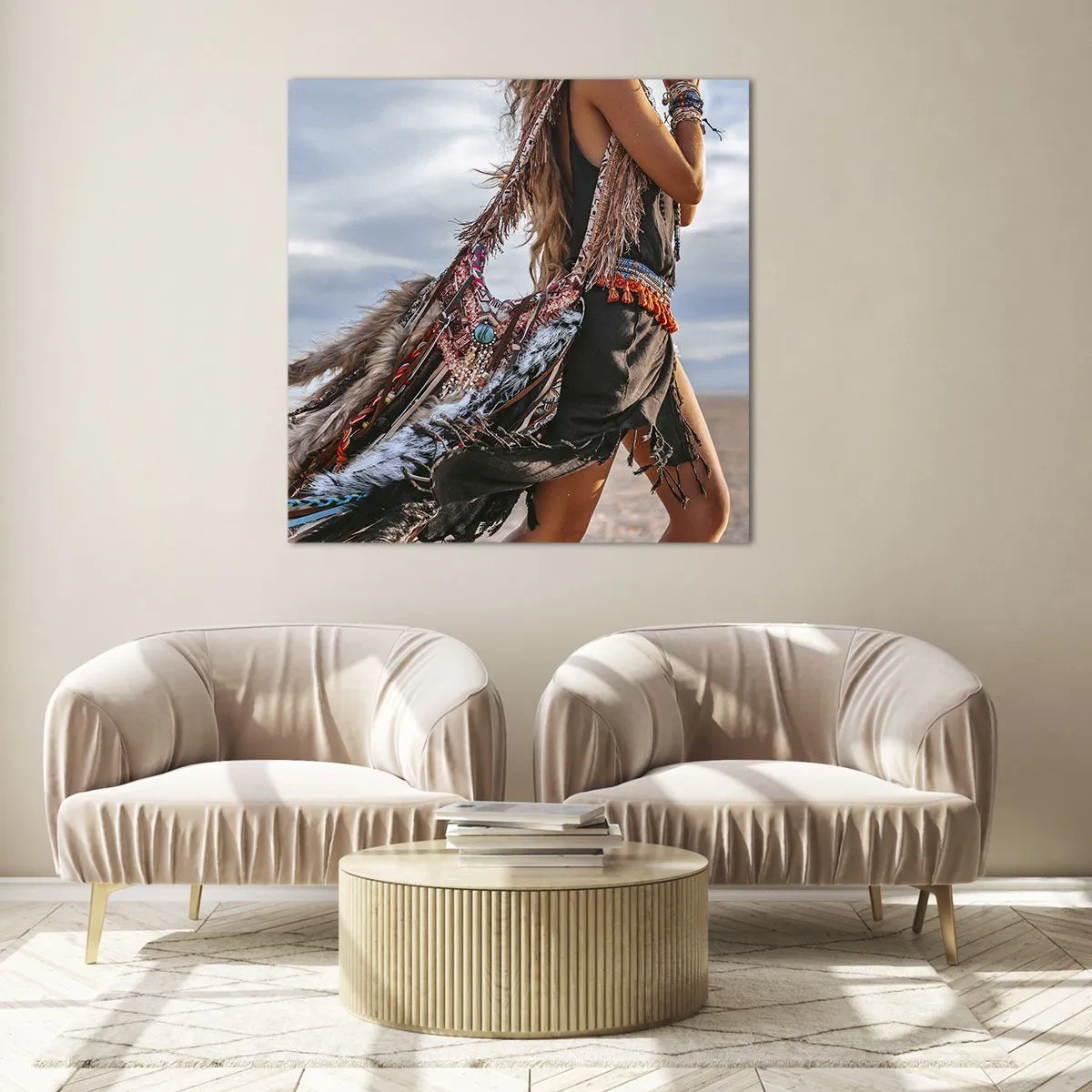 Obraz na skle - Šamanovo dievča - 40x40 cm