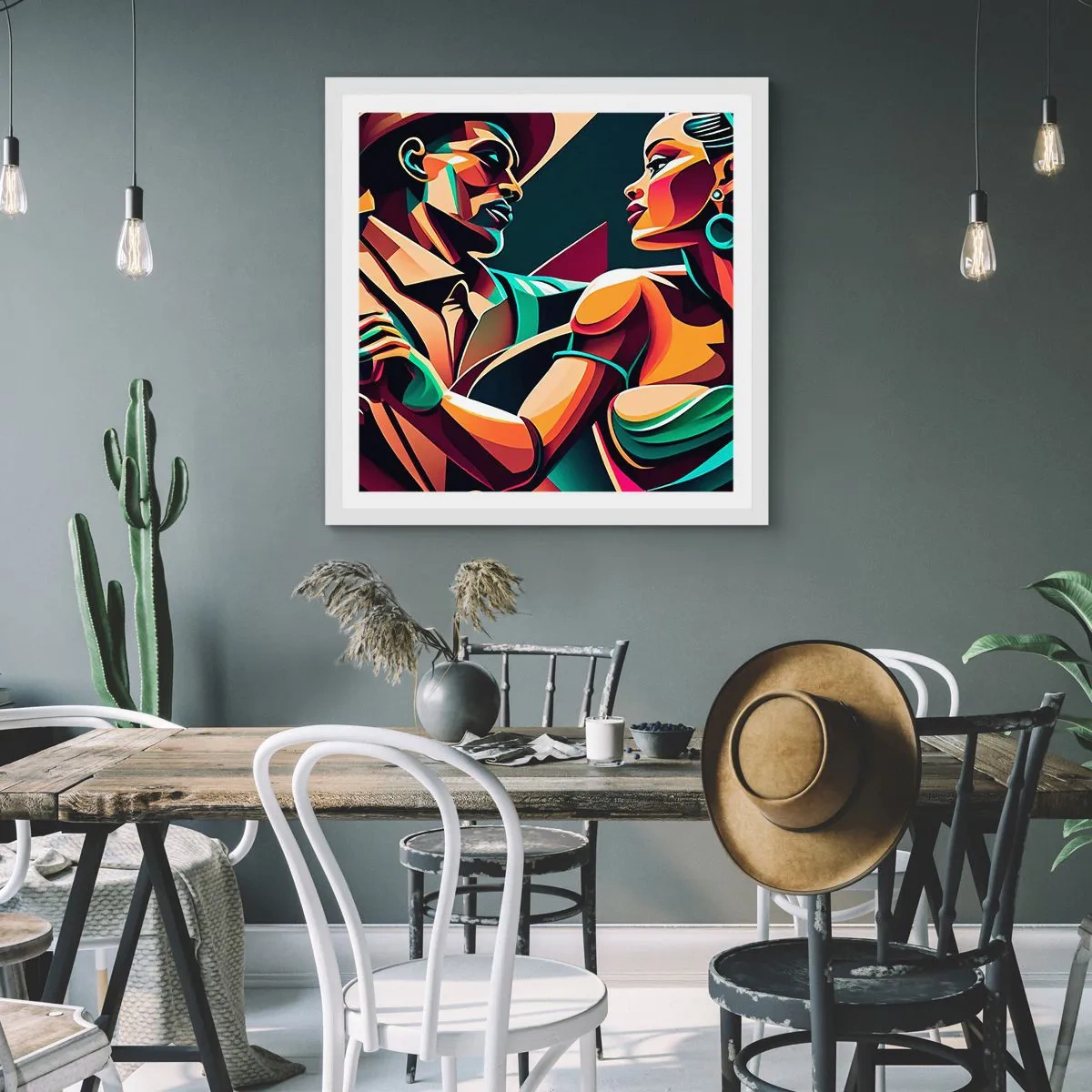 Plagát v bielom ráme - V rytme srdca - 60x60 cm