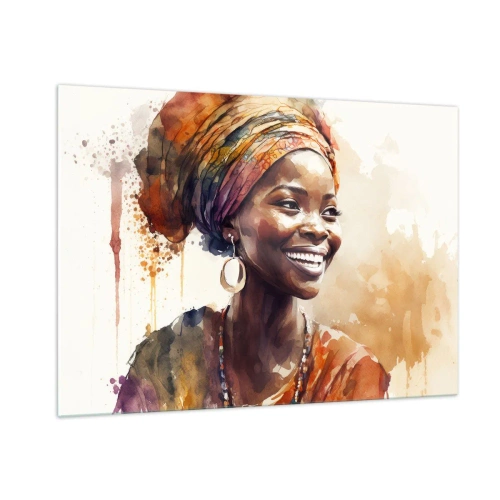 Obraz na skle - Africká kráľovná - 100x70 cm