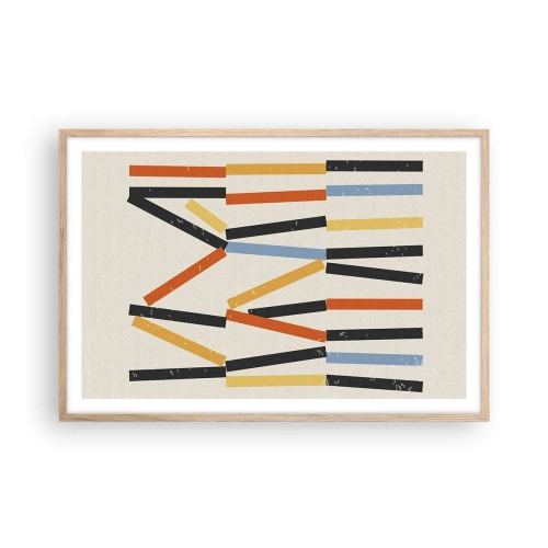 Plagát v ráme zo svetlého duba - Kompozícia na úrovni - 91x61 cm