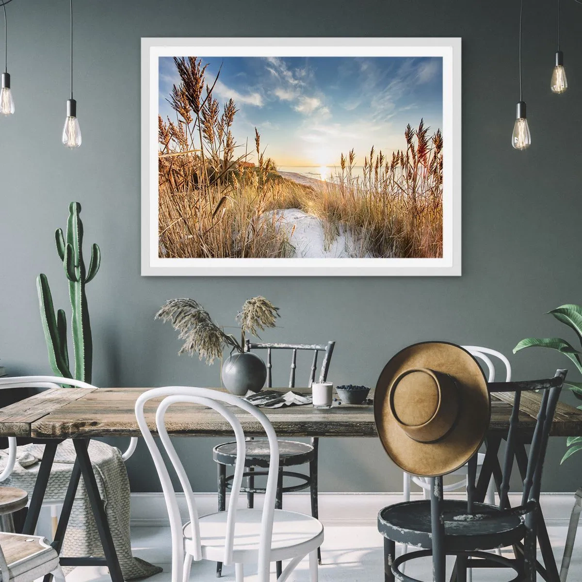 Plagát v bielom ráme - Severná pláž - 100x70 cm