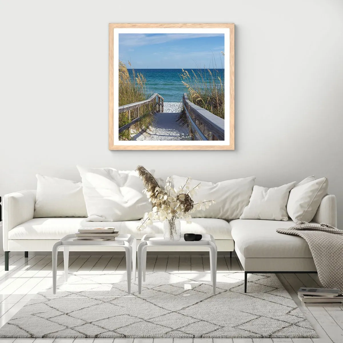 Plagát v ráme zo svetlého duba - Na slnku, vo vetre - 60x60 cm