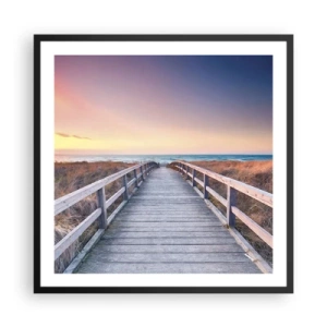 Plagát v čiernom ráme - Baltská večerná polárna žiara - 60x60 cm