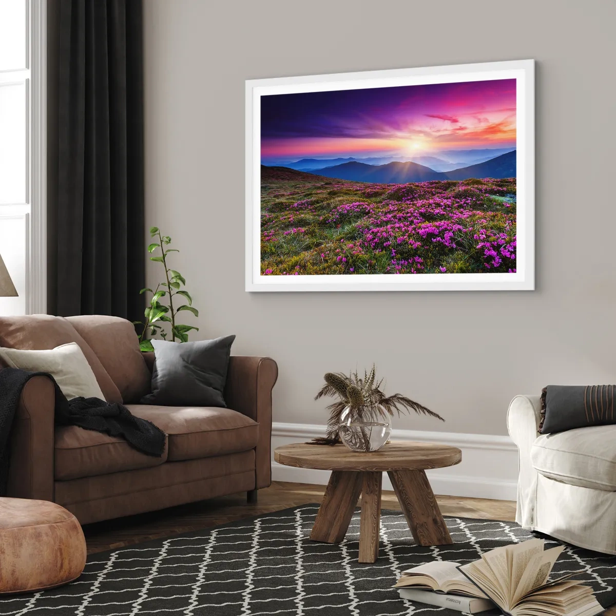 Plagát v bielom ráme - Zavoňali svieže púčiky byliniek z obilných polí - 100x70 cm