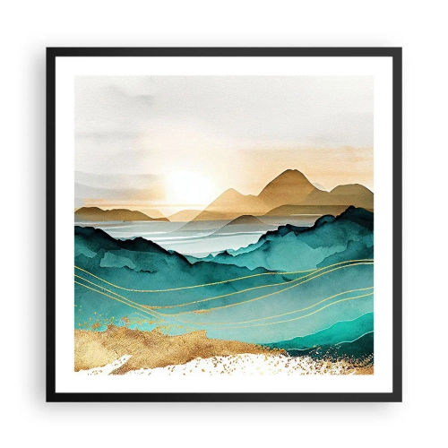 Plagát v čiernom ráme - Na pokraji abstrakcie – krajina - 60x60 cm